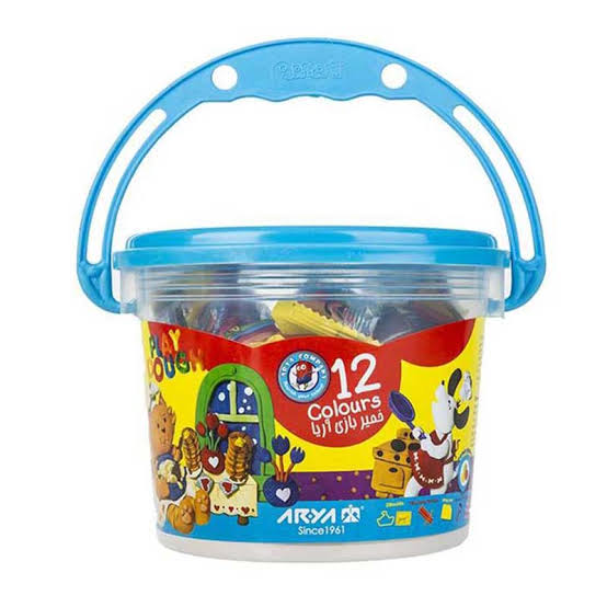 سرگرمي خمير بازي سطلي 12 رنگ آريا DVD دار